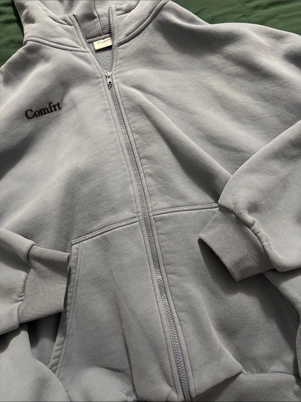 Light blue Zip-Up Hoodie Jacket